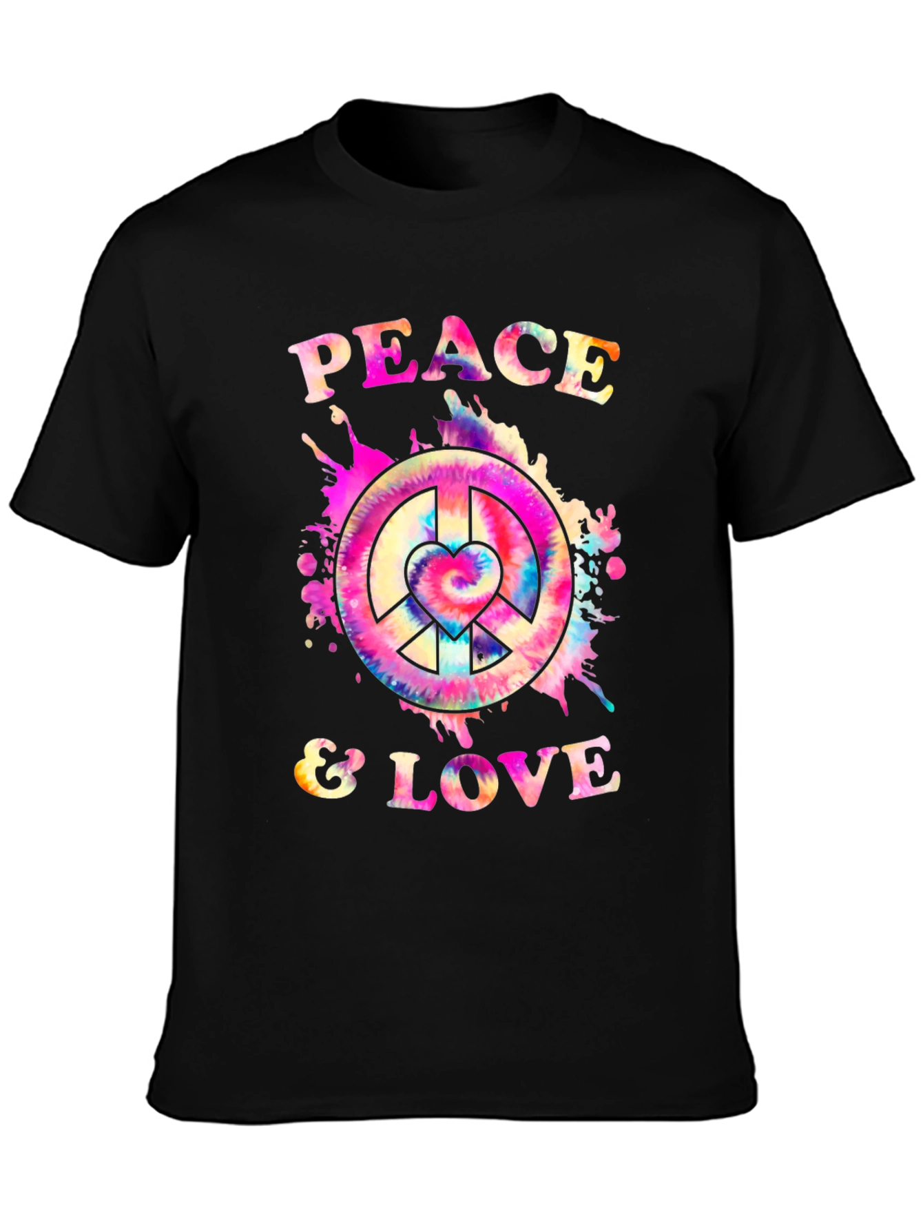 Peace & Love Tie Dye Graphic T-Shirt