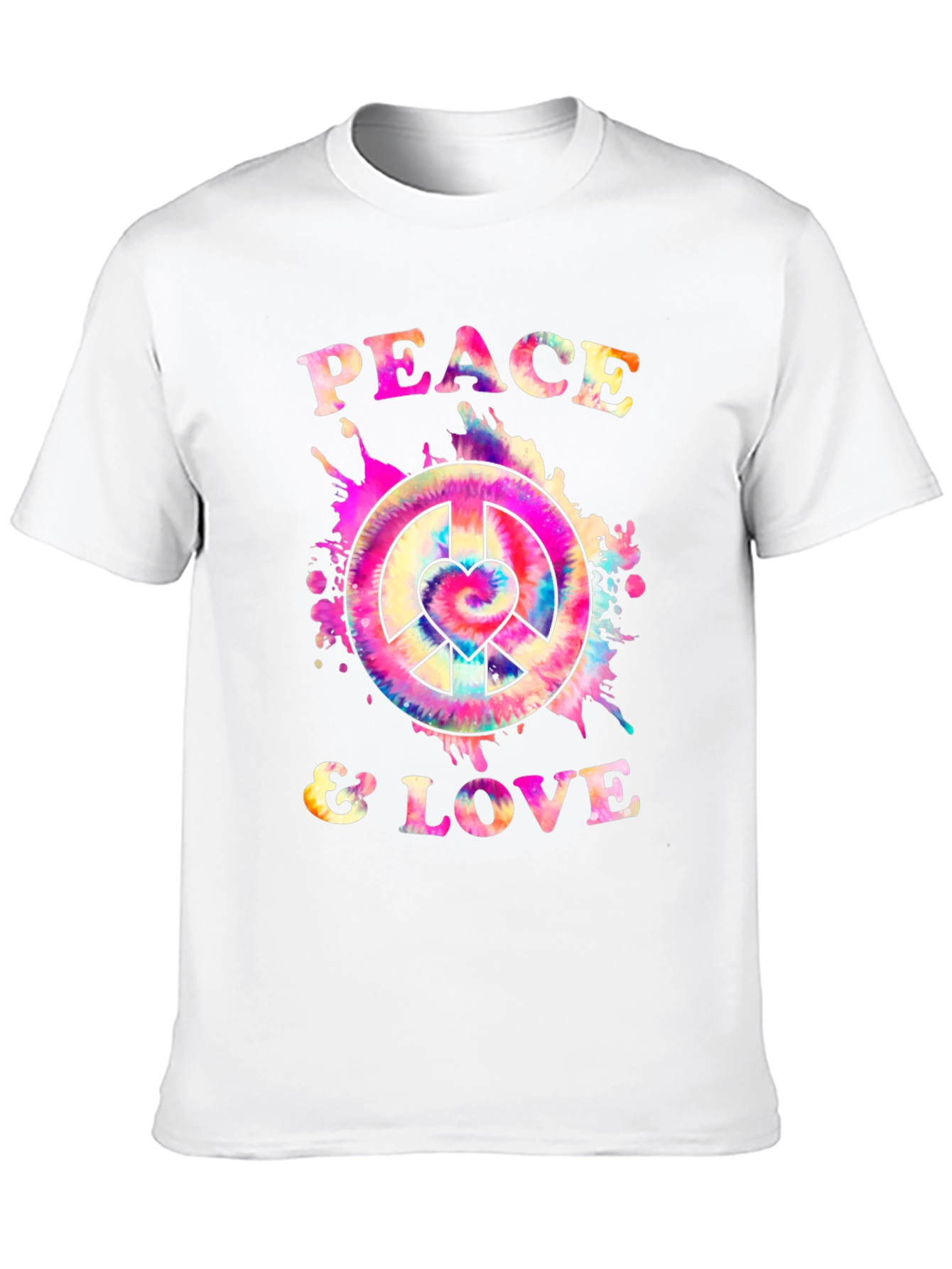 Peace & Love Tie Dye Graphic T-Shirt