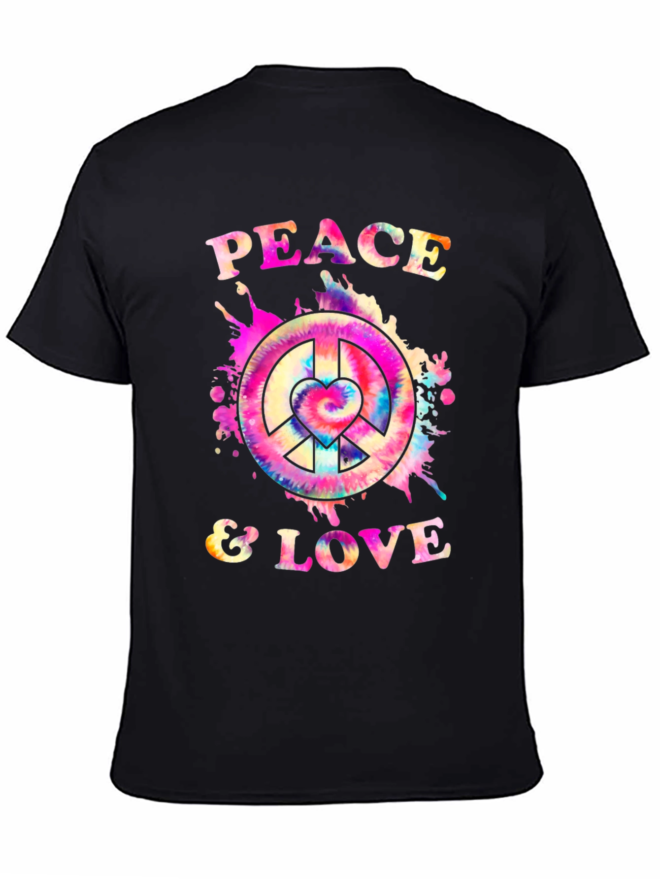 Peace & Love Tie Dye Graphic T-Shirt