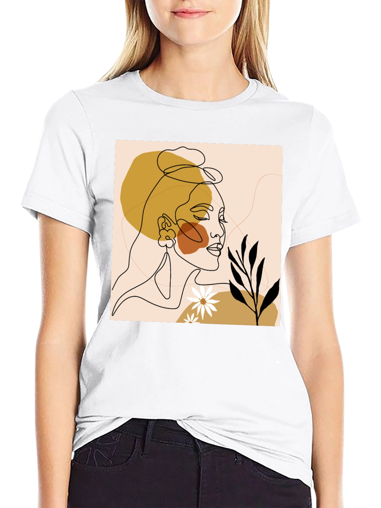 Abstract Face Line Art Graphic Tee