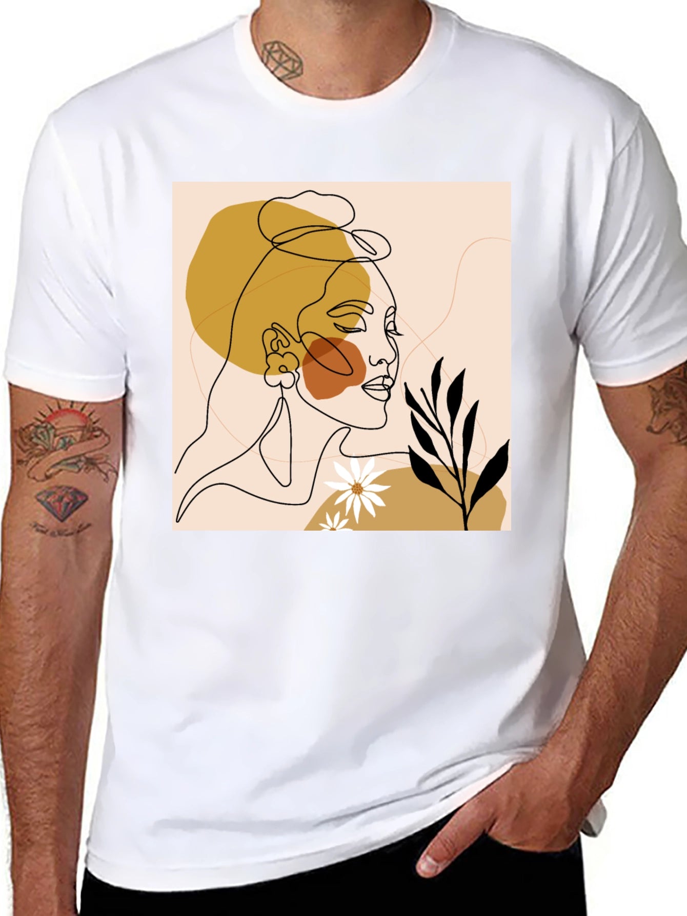 Abstract Face Line Art Graphic Tee