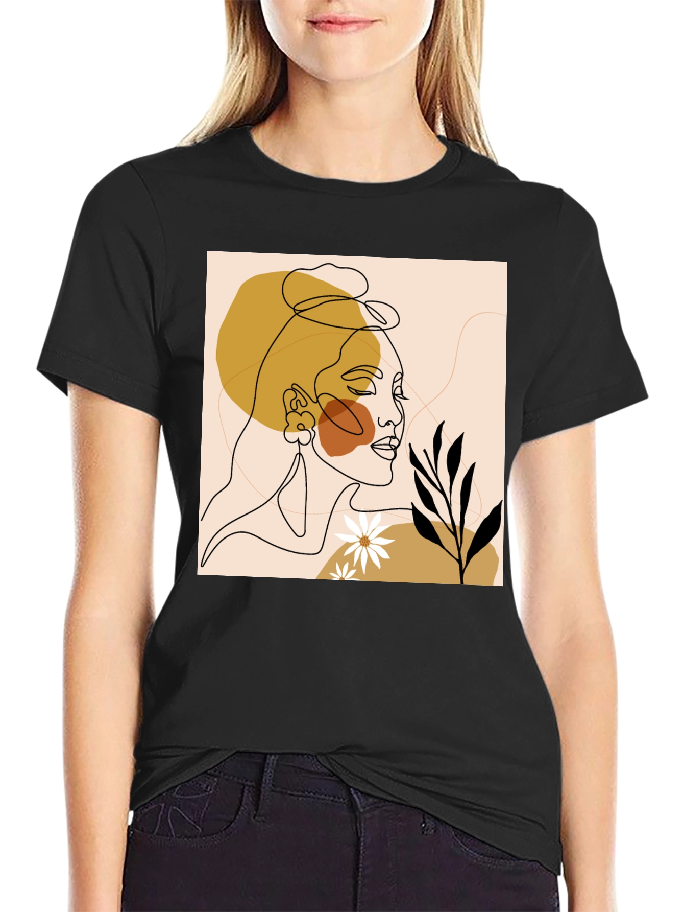 Abstract Face Line Art Graphic Tee