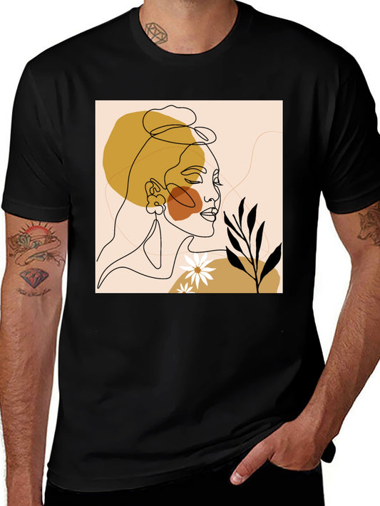 Abstract Face Line Art Graphic Tee