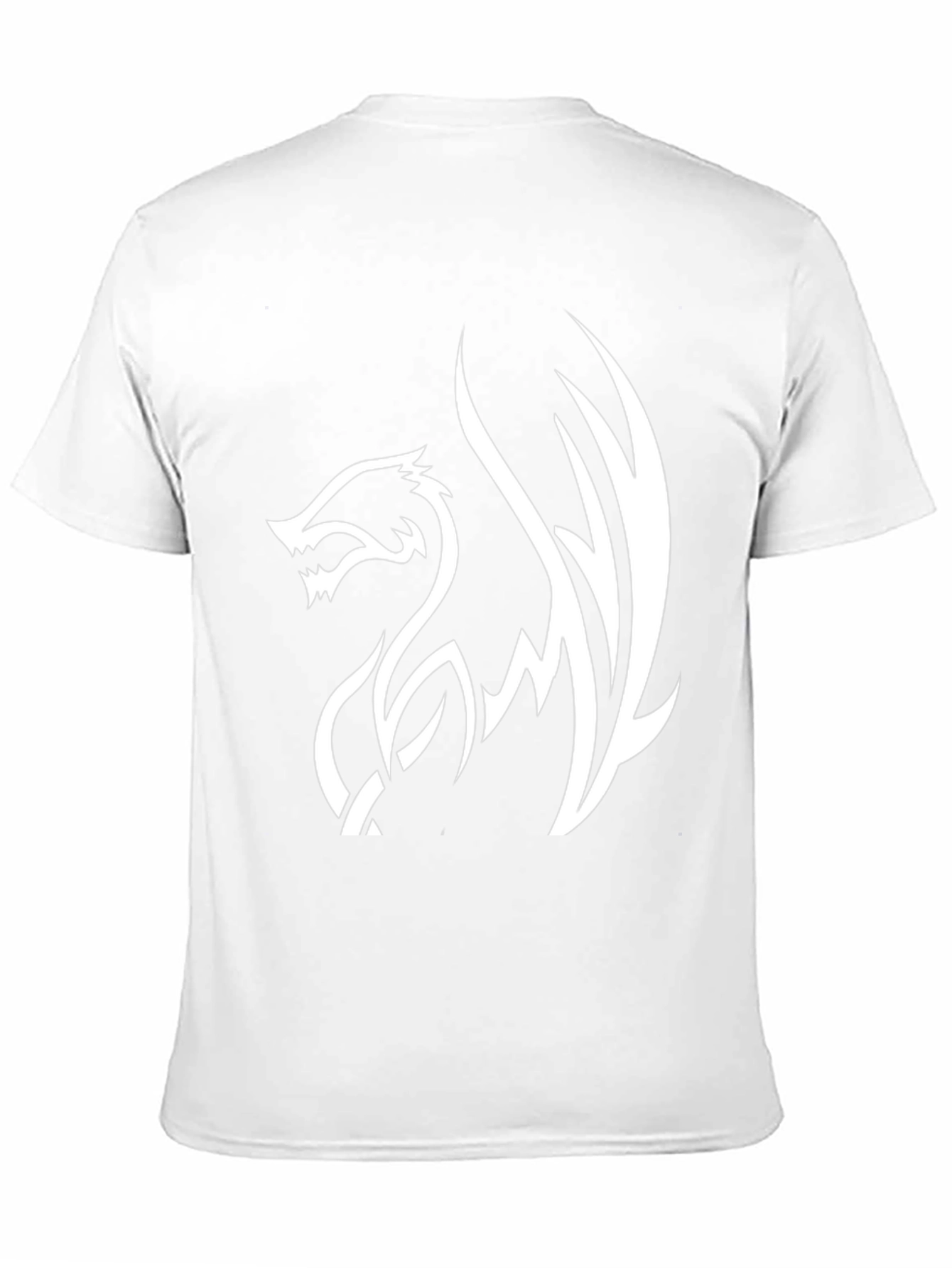 Black Tee with White Dragon Graphic