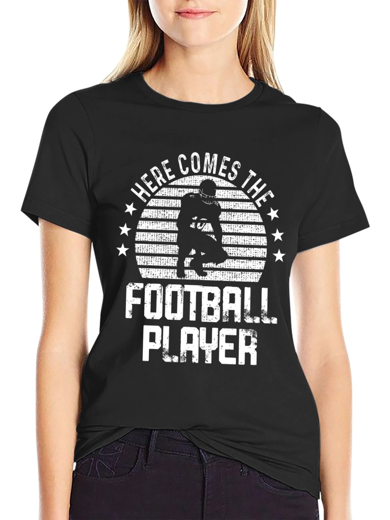 Here Comes The Football Player Graphic T-Shirt