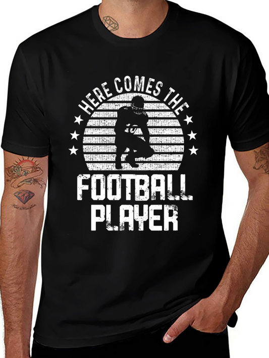 Here Comes The Football Player Graphic T-Shirt