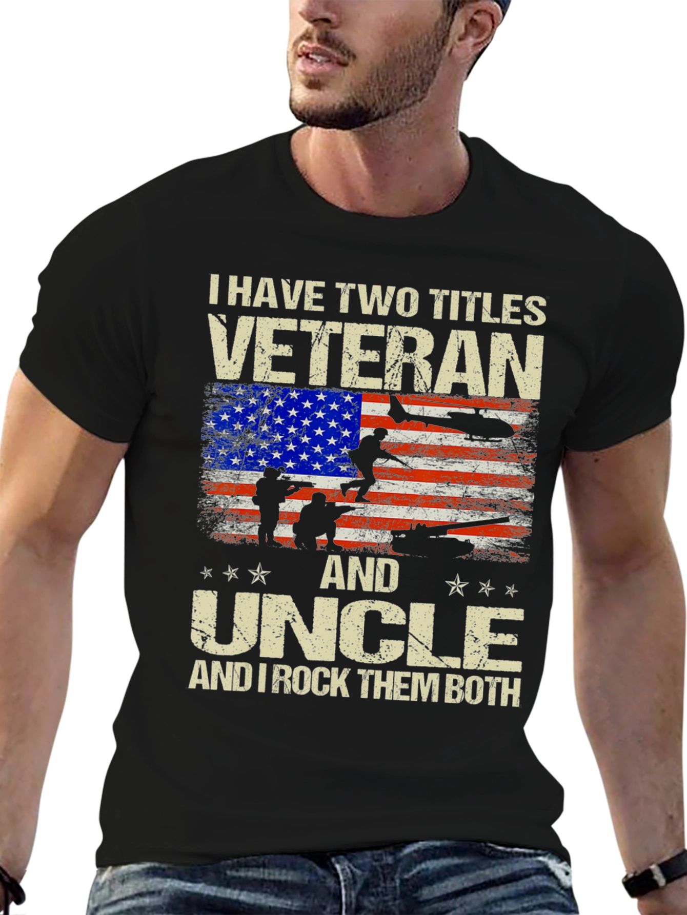 Veteran & Uncle T-Shirt - Patriotic Military Tee