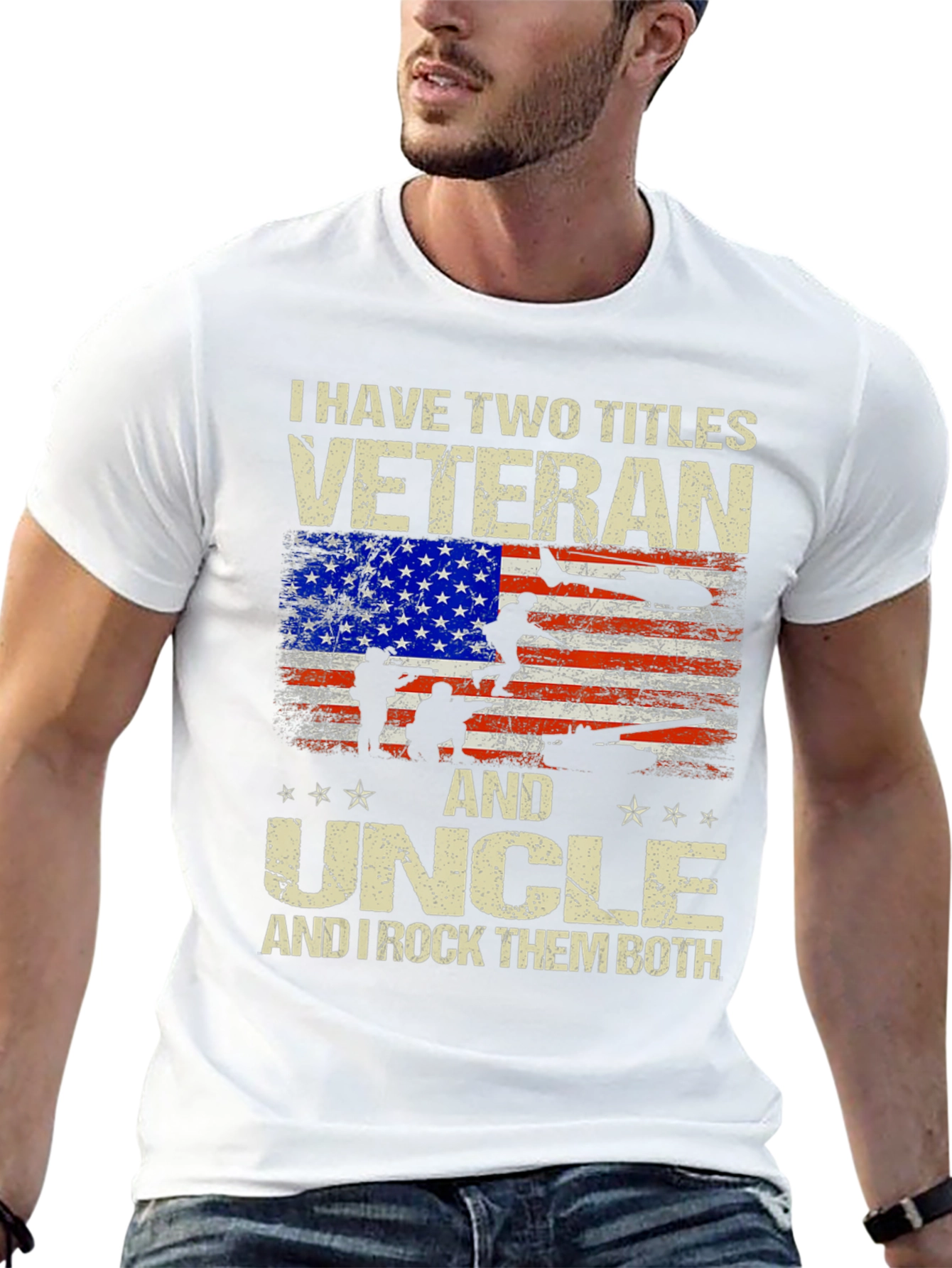 Veteran & Uncle T-Shirt - Patriotic Military Tee