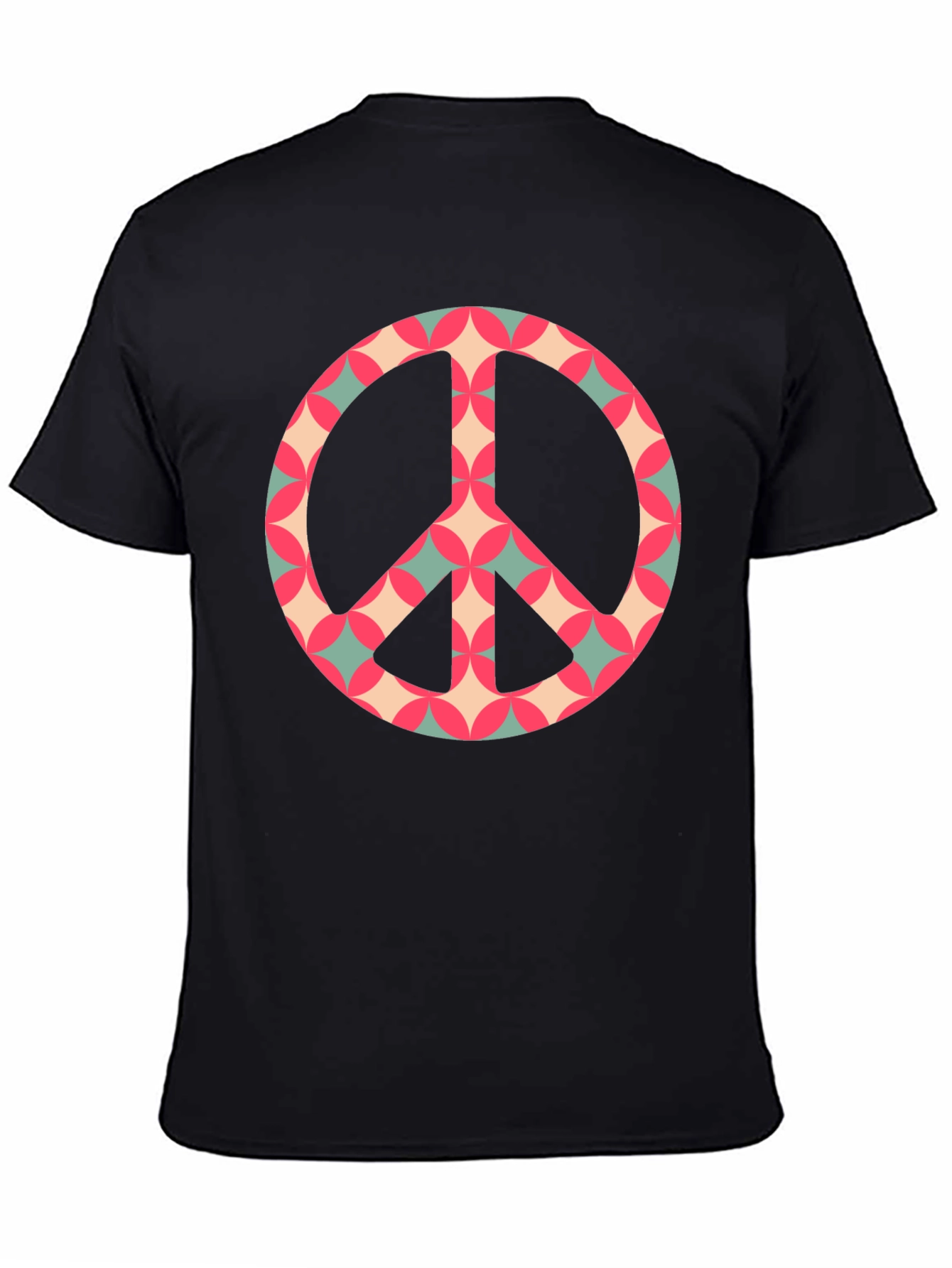 Retro Peace Sign Graphic Tee - Classic Black