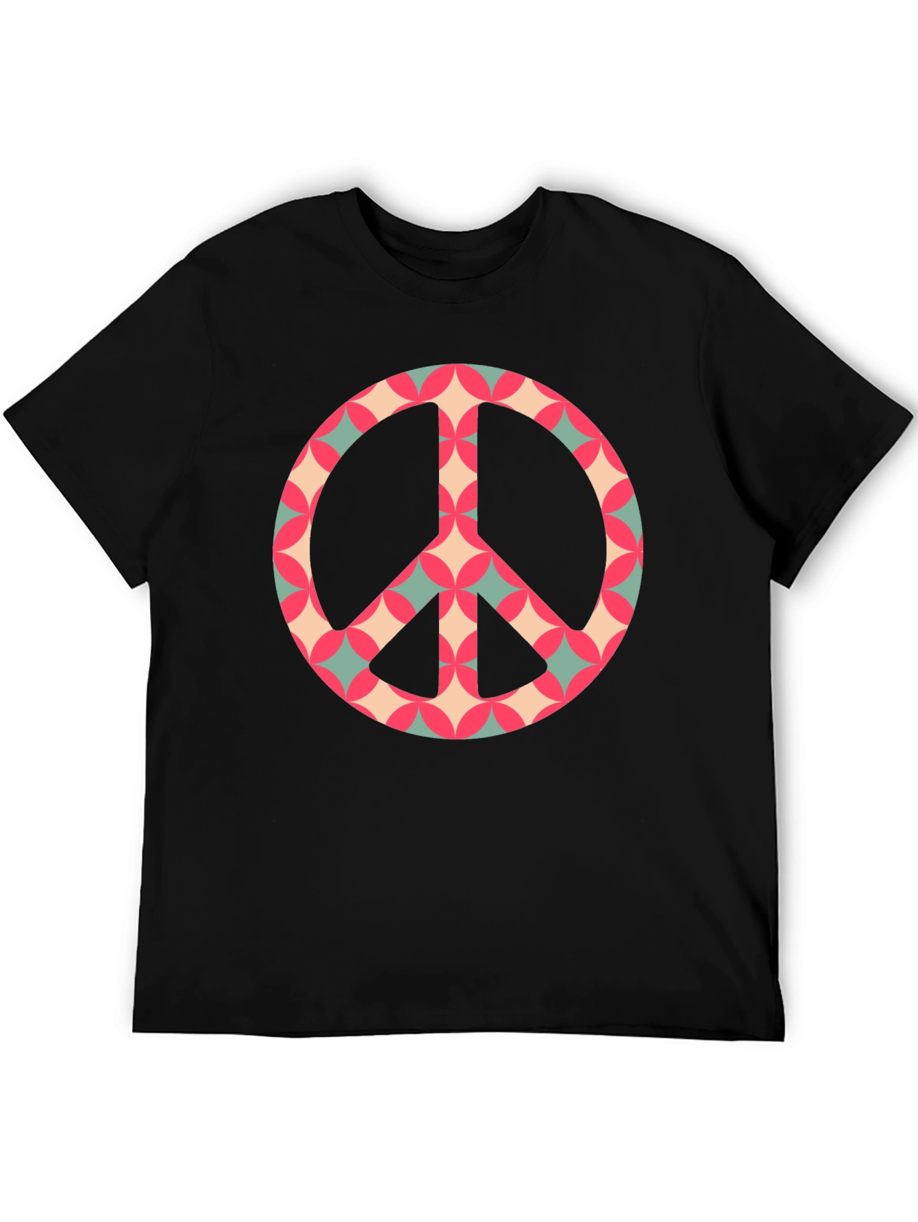 Retro Peace Sign Graphic Tee - Classic Black