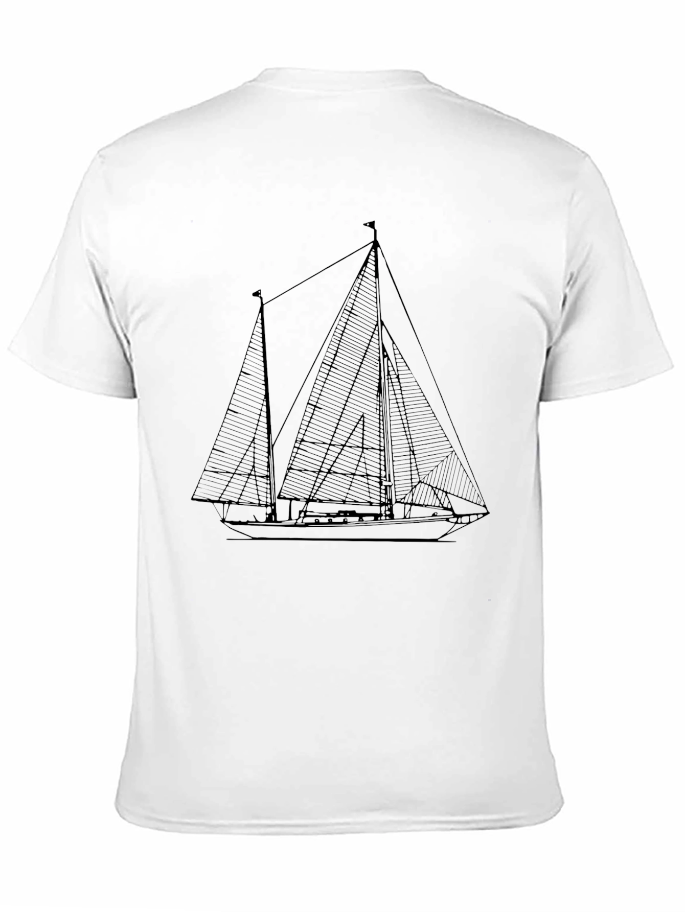 Black Sailboat Graphic Tee - Nautical Style