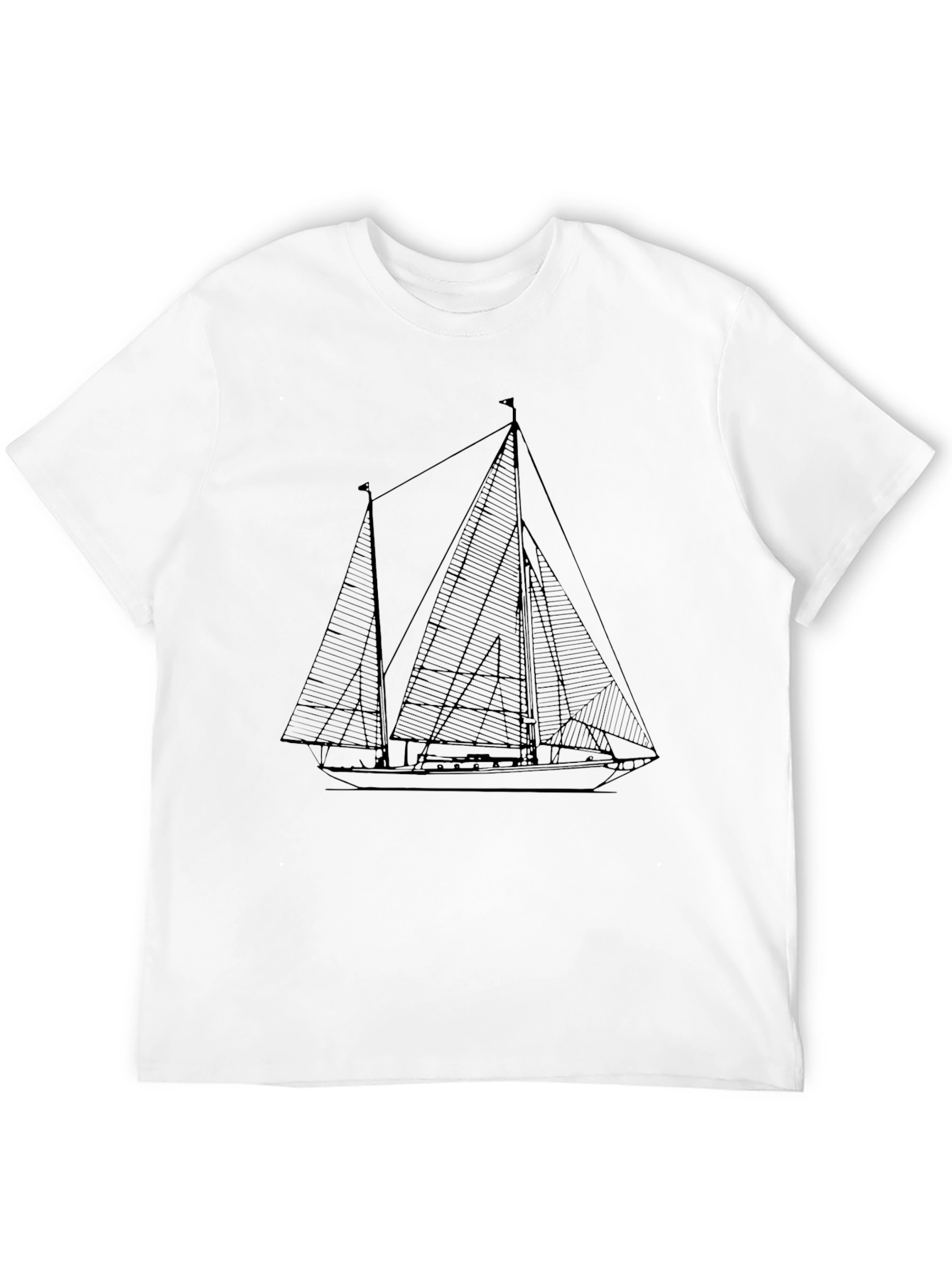 Black Sailboat Graphic Tee - Nautical Style