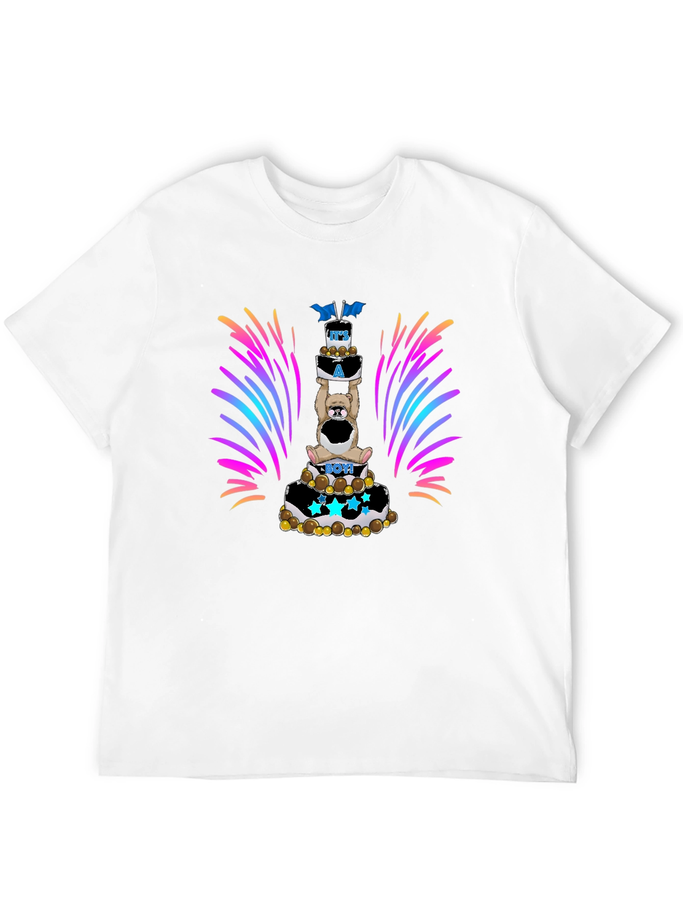Its A Boy Teddy Bear Cake T-Shirt