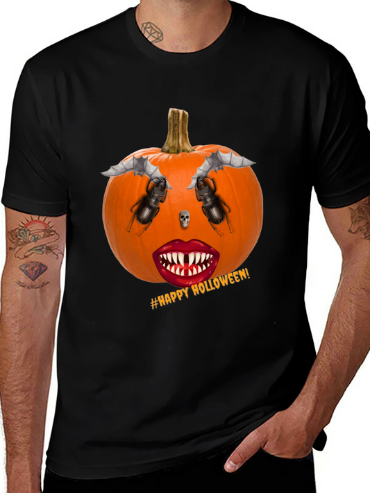 Halloween Pumpkin Face Graphic T-Shirt