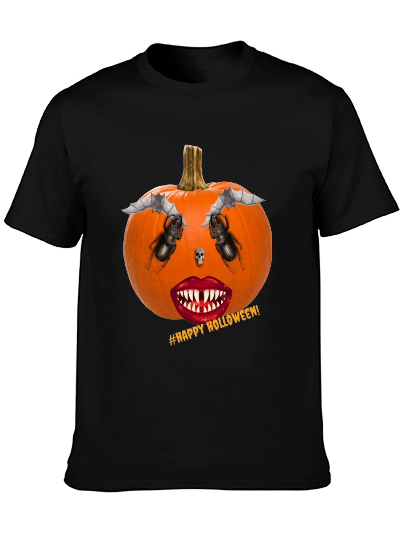 Halloween Pumpkin Face Graphic T-Shirt