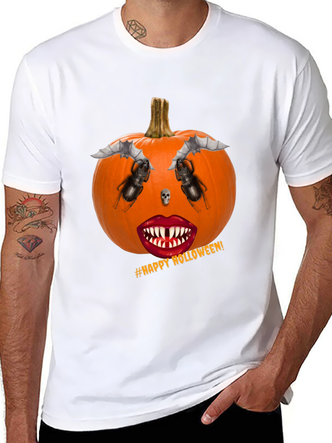 Halloween Pumpkin Face Graphic T-Shirt