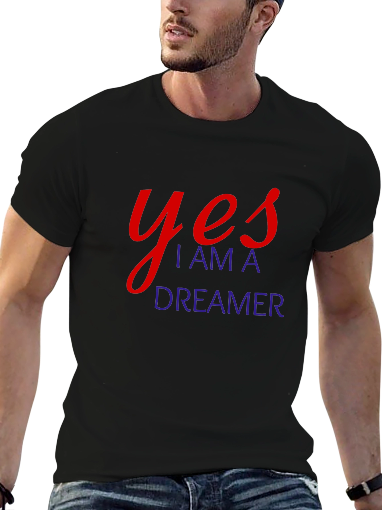 Yes I am a Dreamer Black Tee Shirt