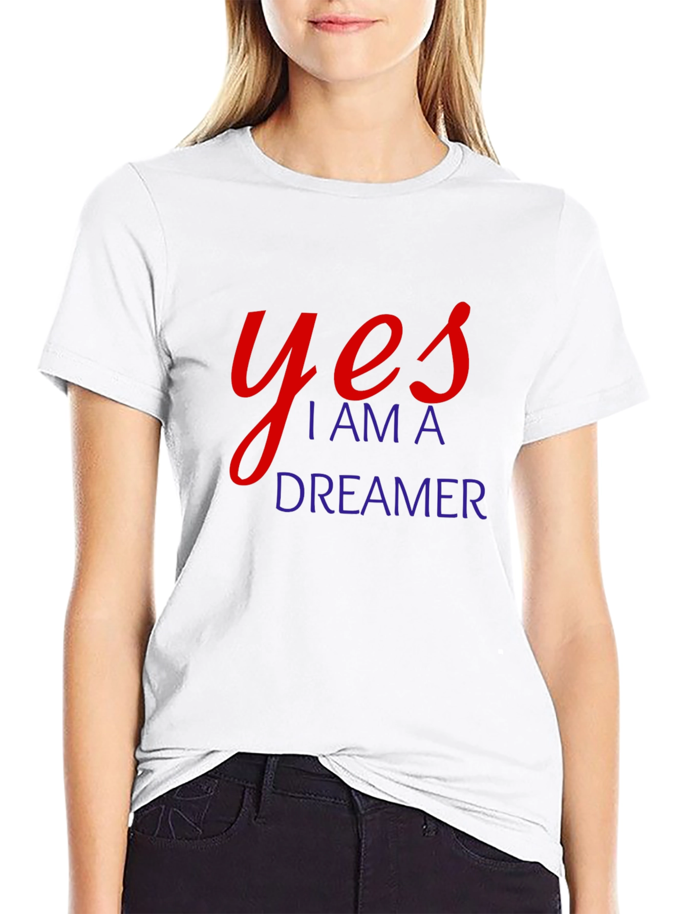 Yes I am a Dreamer Black Tee Shirt