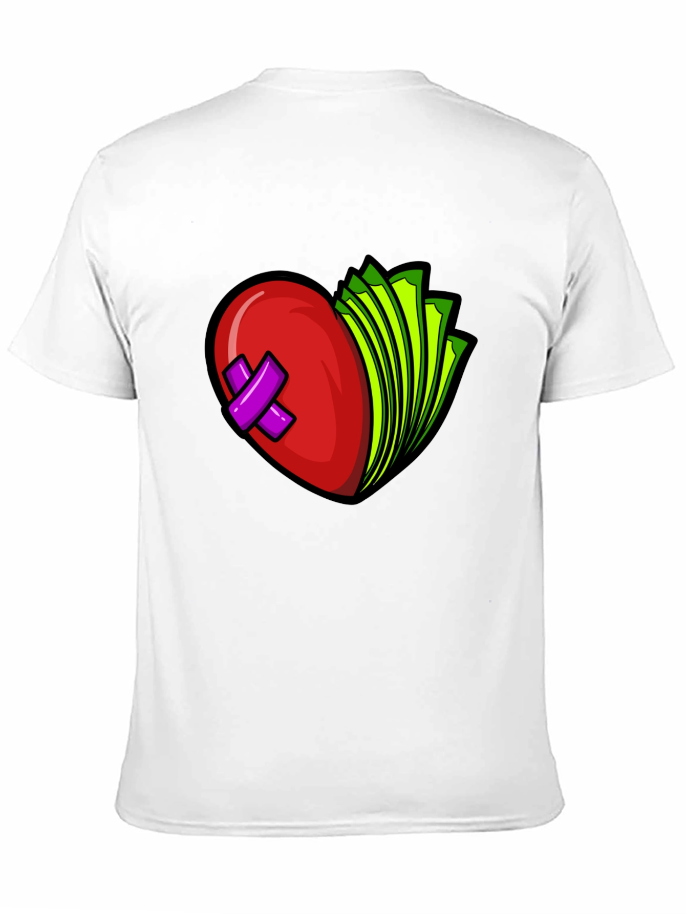 Heart and Money Graphic Tee - Black Cotton Blend
