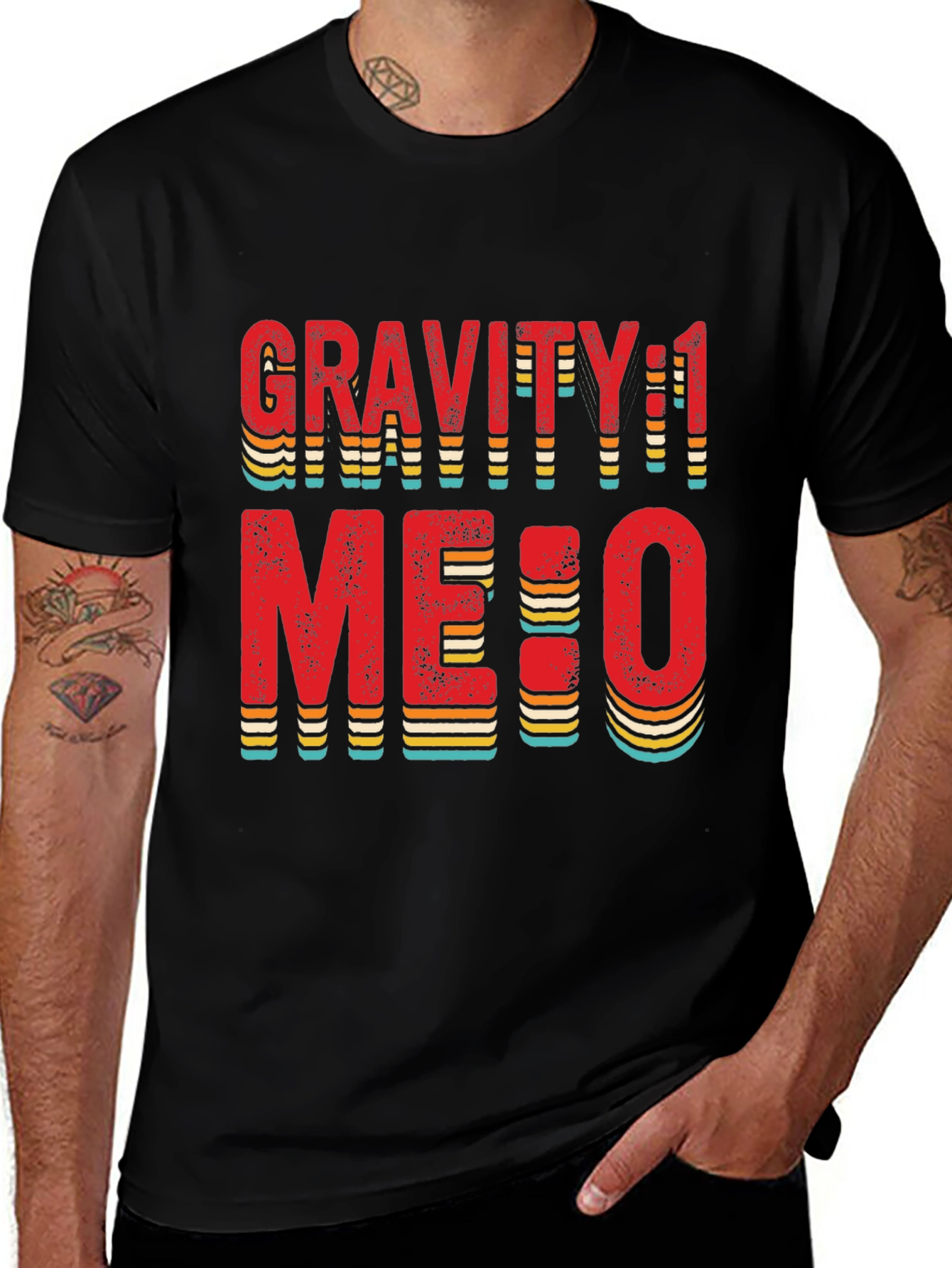 Gravity 1 Me:0 T-Shirt Black Cotton