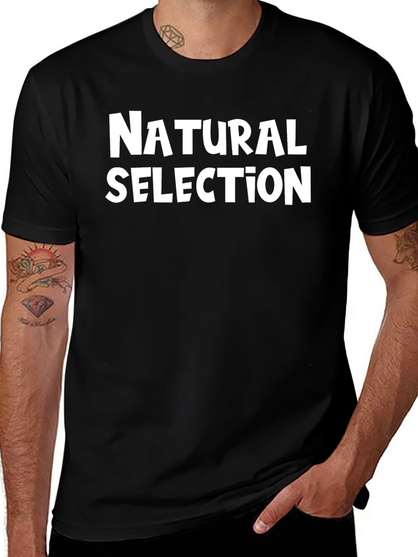 Natural Selection Graphic T-Shirt - Black Cotton Tee