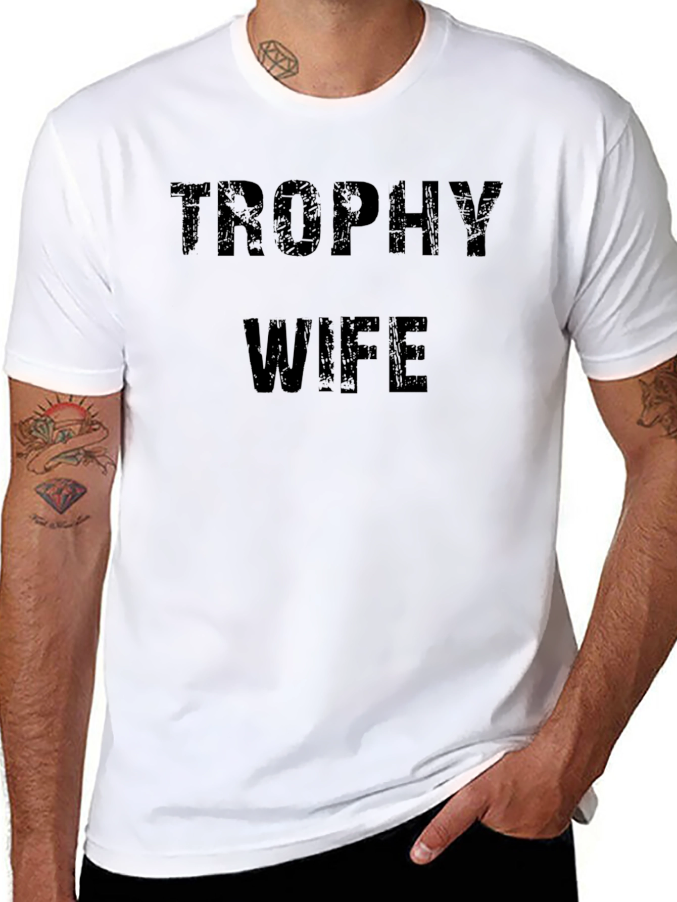 Trophy Wife Graphic Tee - Novelty Humor Shirt