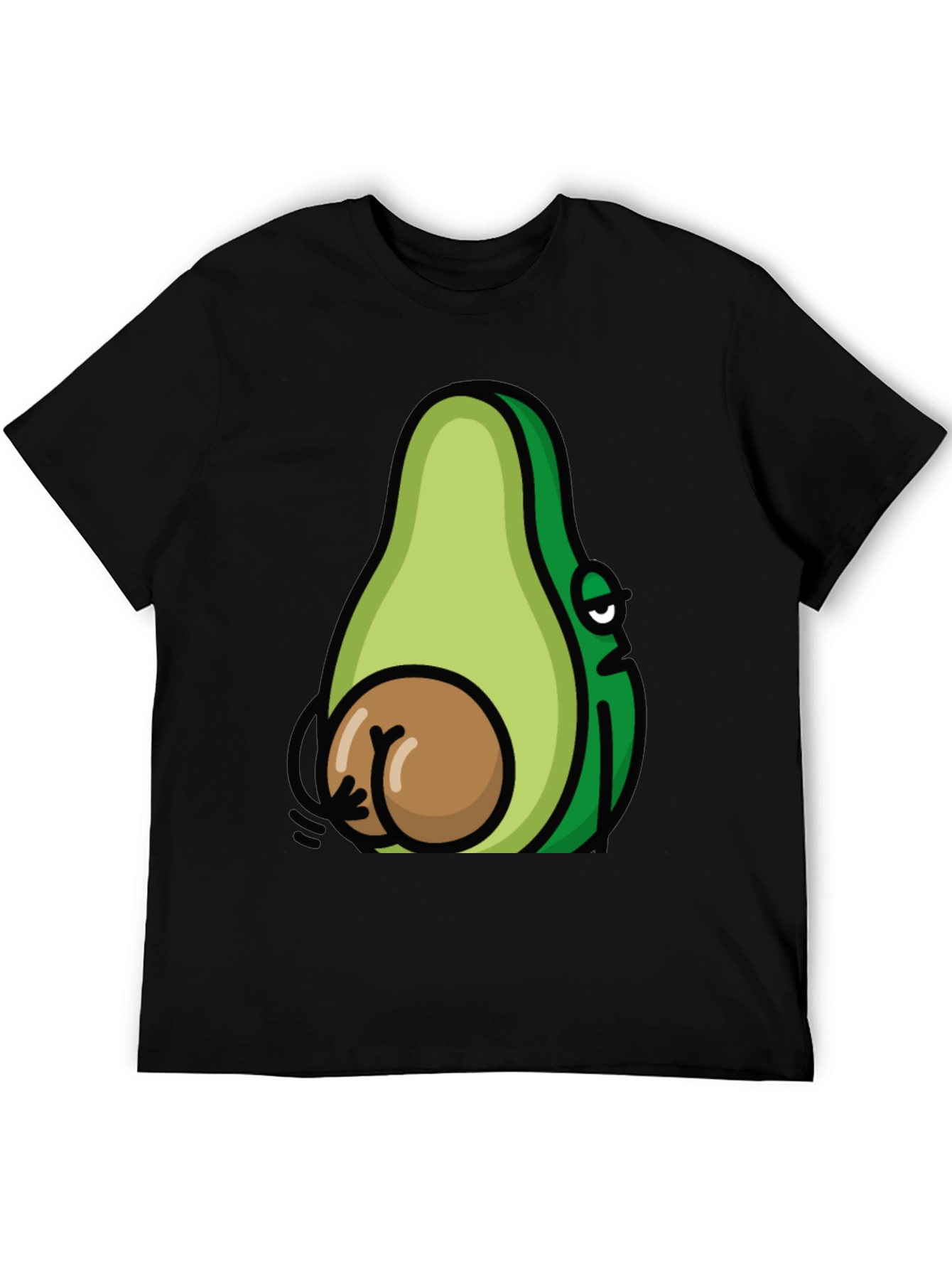Funny Avocado Booty T-Shirt - Black