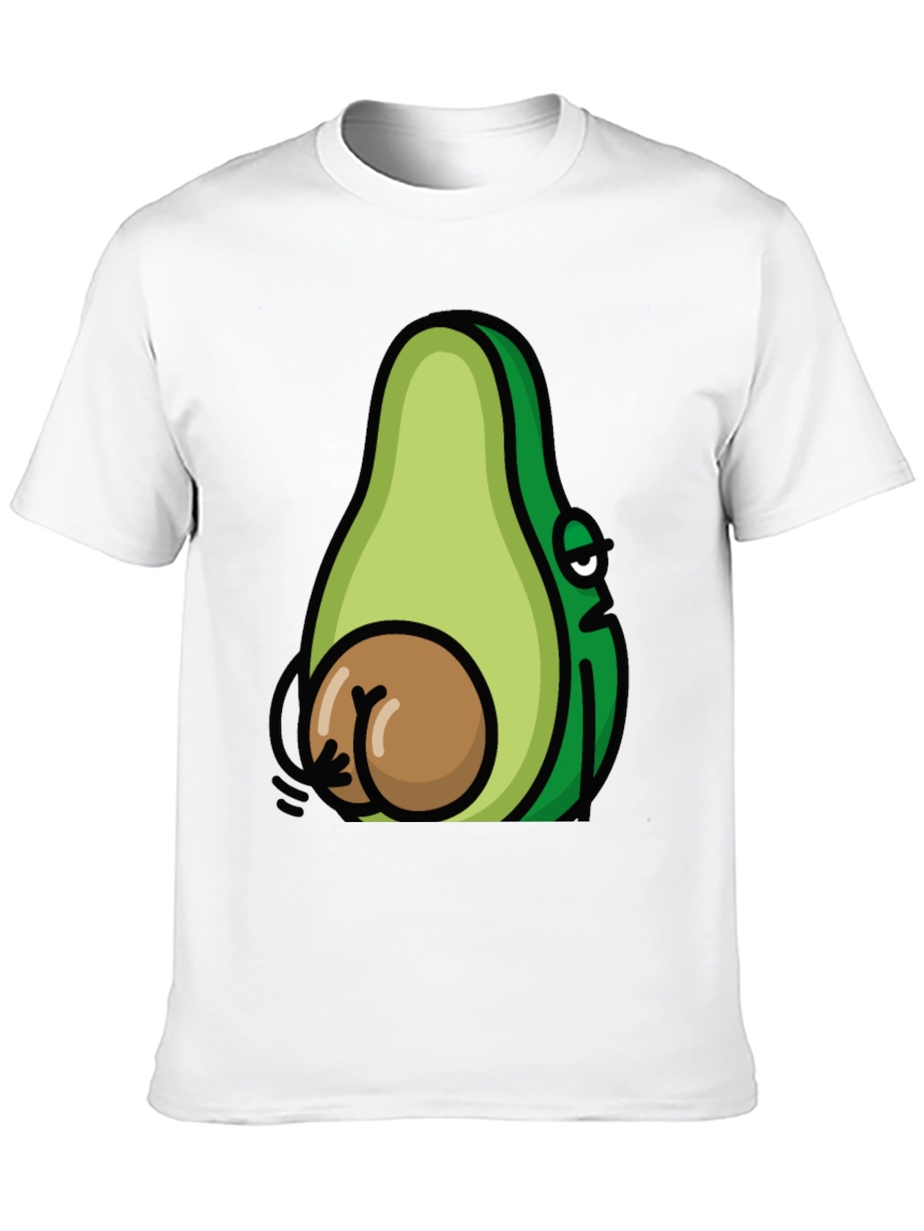 Funny Avocado Booty T-Shirt - Black