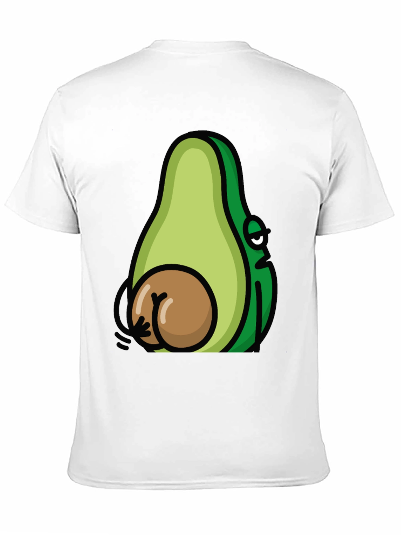 Funny Avocado Booty T-Shirt - Black