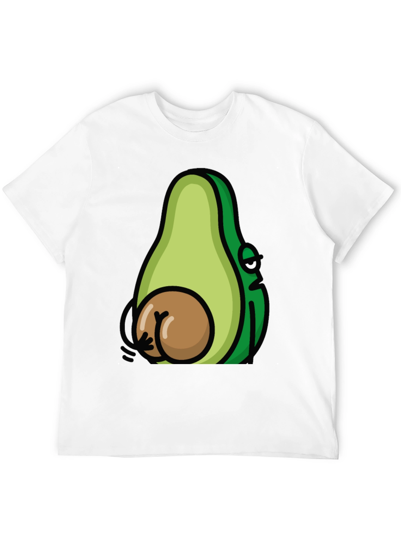 Funny Avocado Booty T-Shirt - Black