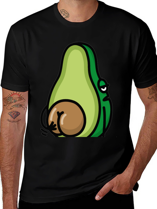 Funny Avocado Booty T-Shirt - Black