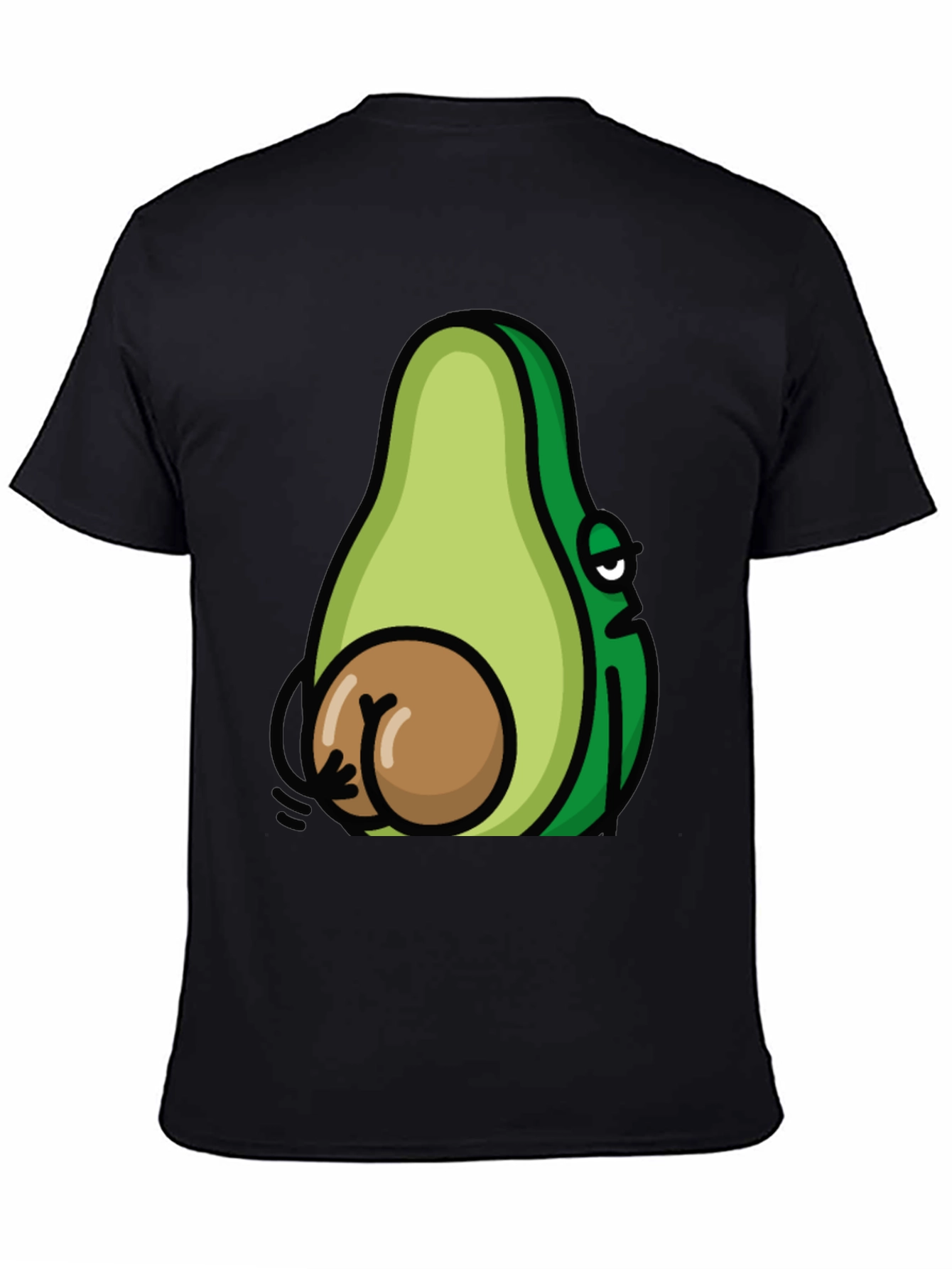 Funny Avocado Booty T-Shirt - Black
