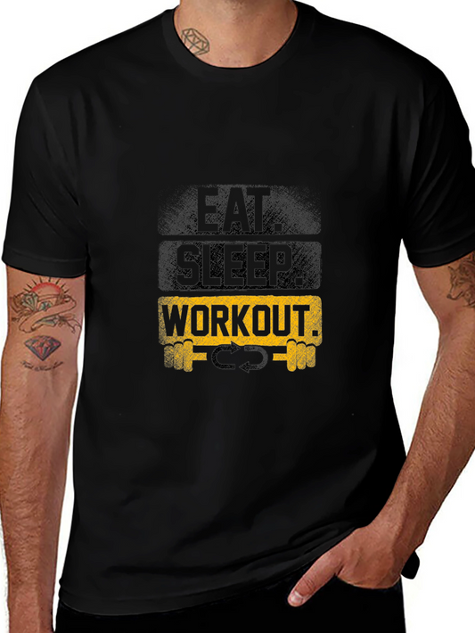 Eat Sleep Workout Graphic Tee - Gym Fitness Shirt