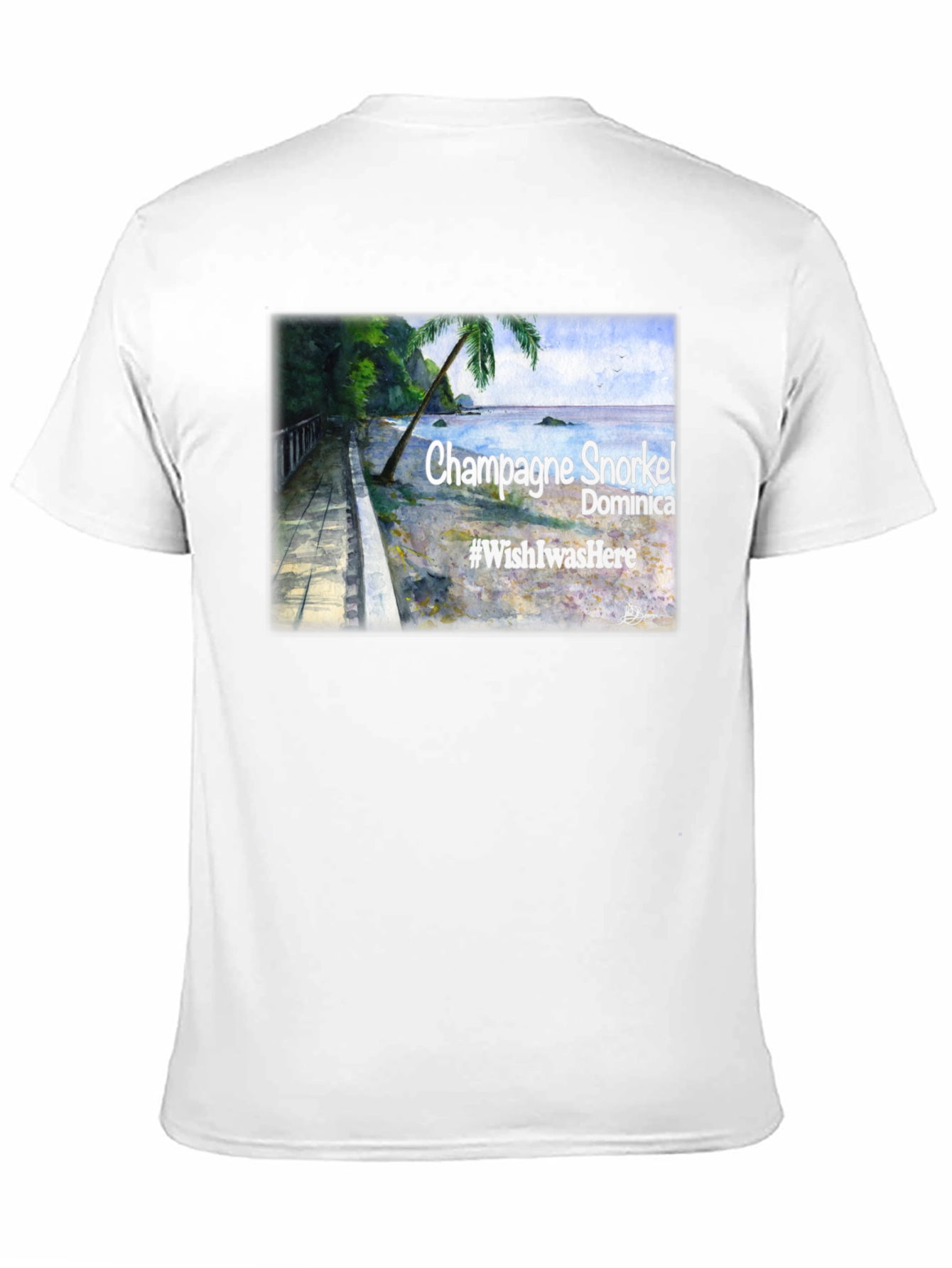 Champagne Snorkel Dominica Black T-Shirt