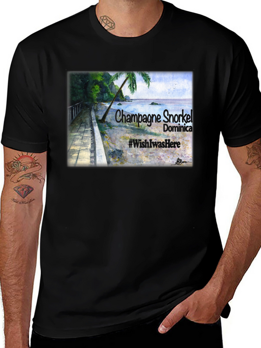 Champagne Snorkel Dominica Black T-Shirt