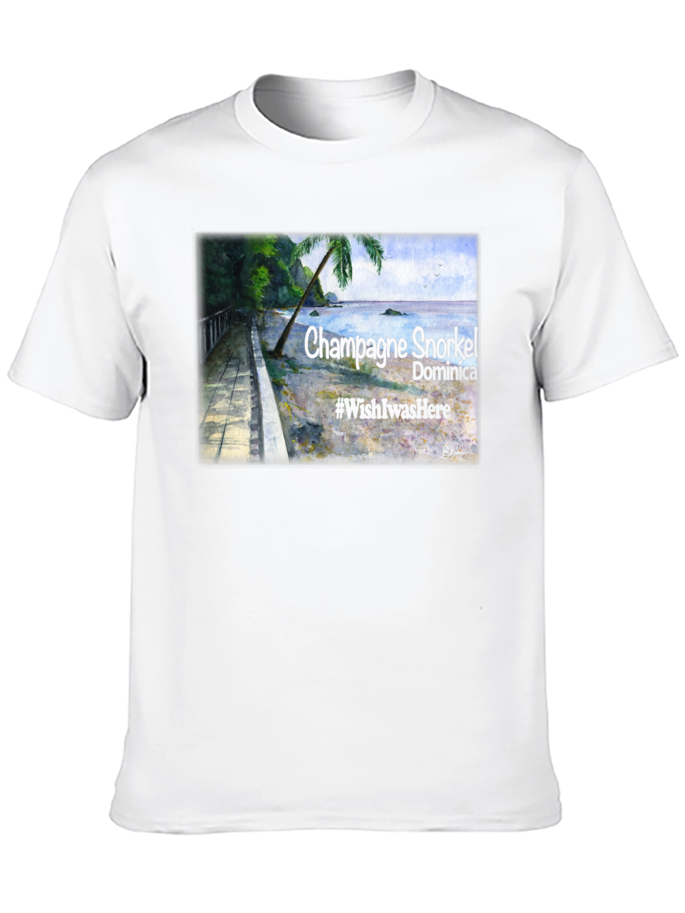 Champagne Snorkel Dominica Black T-Shirt
