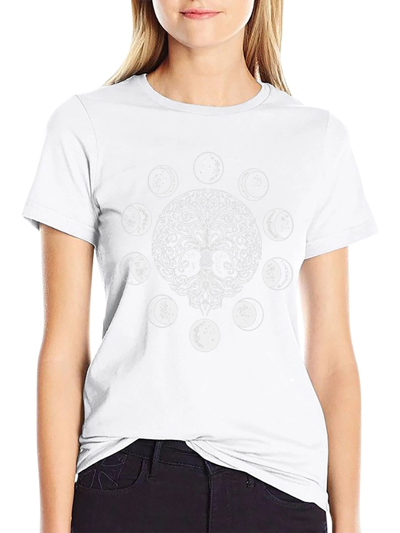 Tree of Life Moon Phases Black T-Shirt