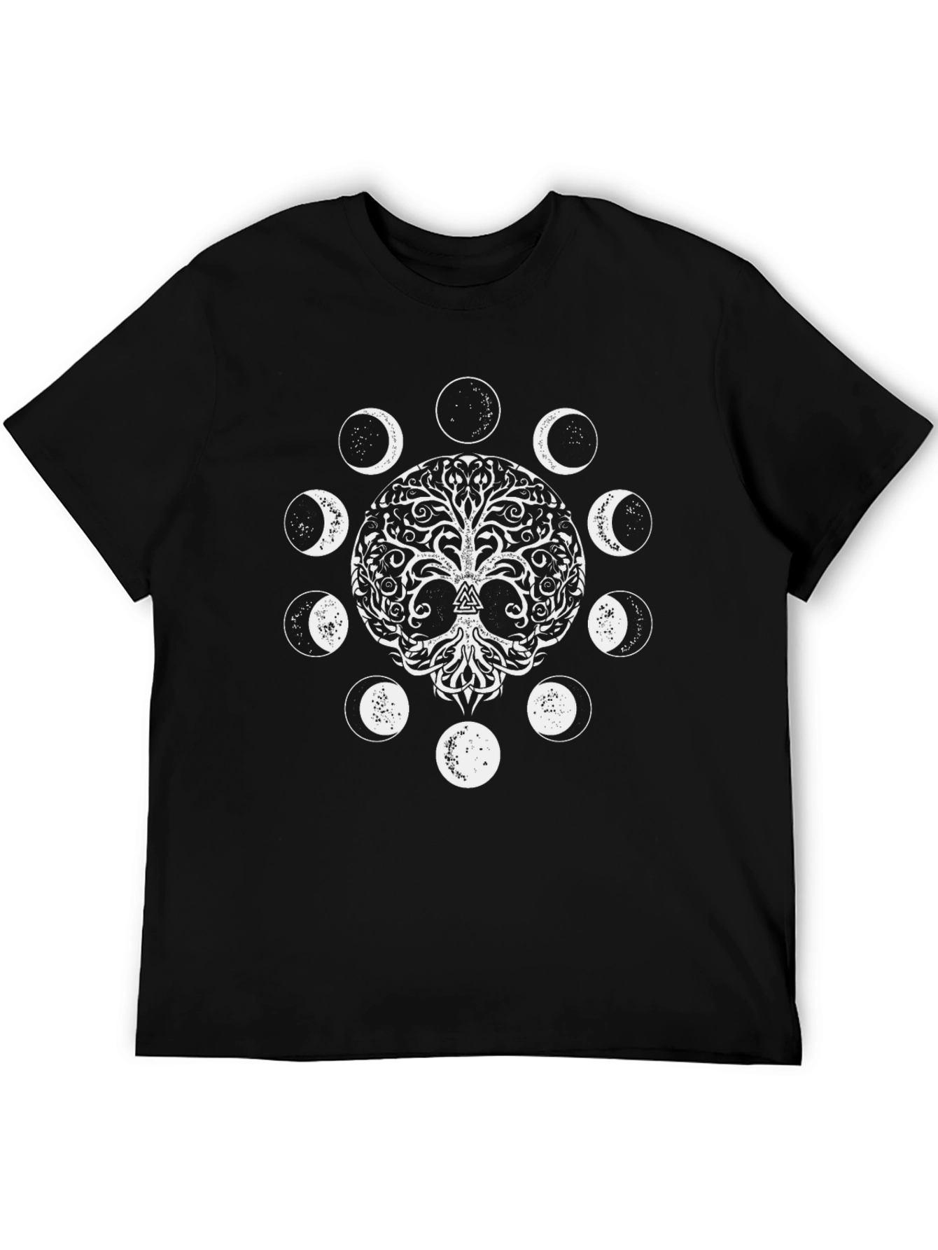 Tree of Life Moon Phases Black T-Shirt