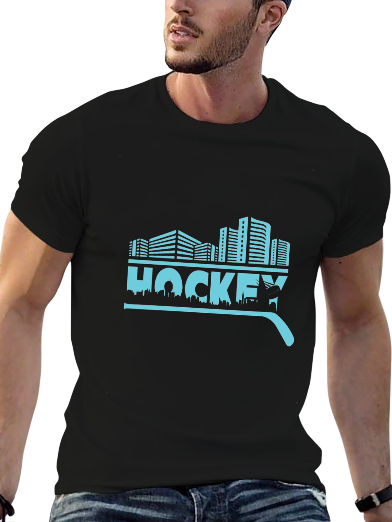 Urban Hockey T-Shirt - Cityscape Design