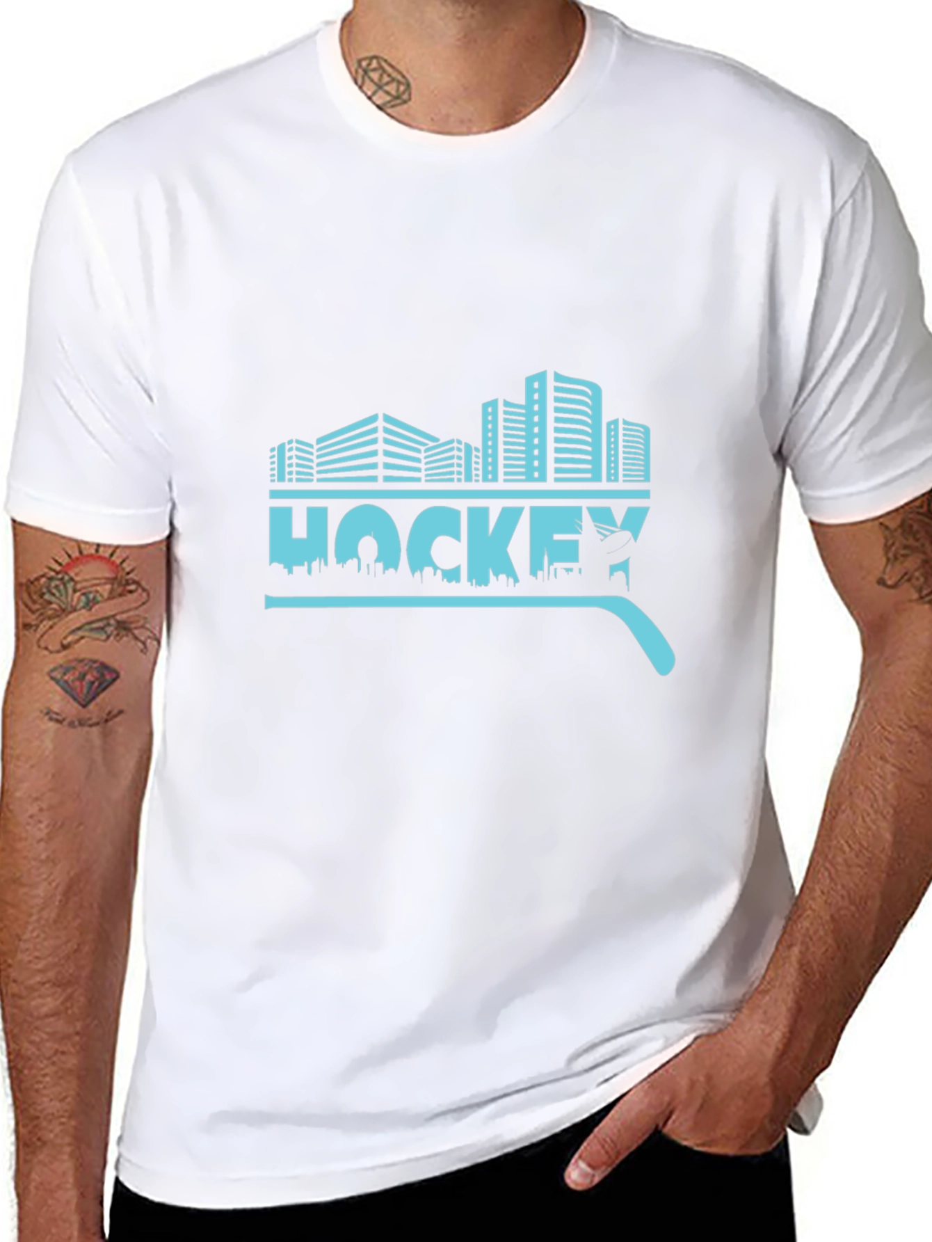 Urban Hockey T-Shirt - Cityscape Design