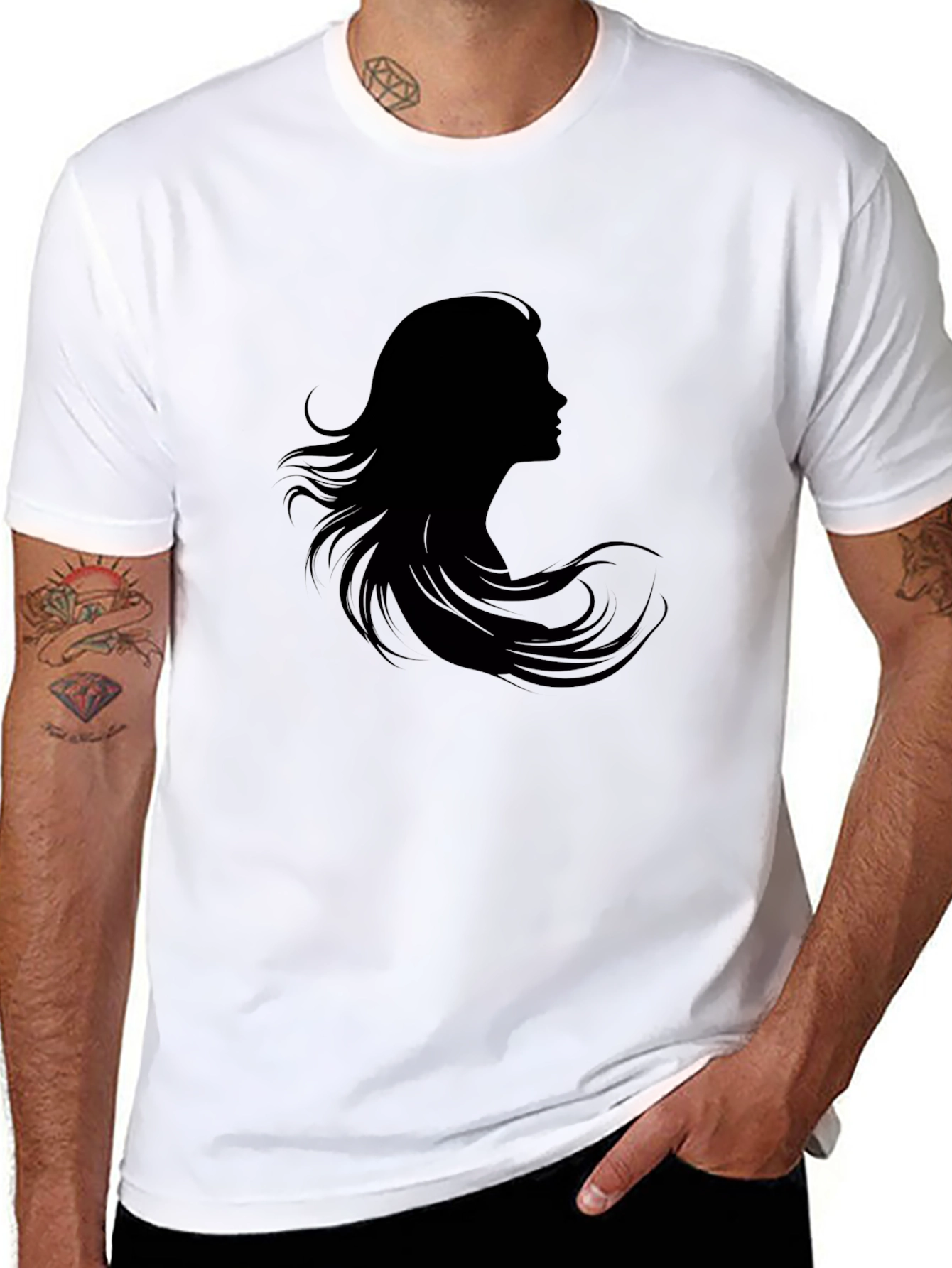 Silhouette Woman Graphic Tee - Stylish Black T-Shirt