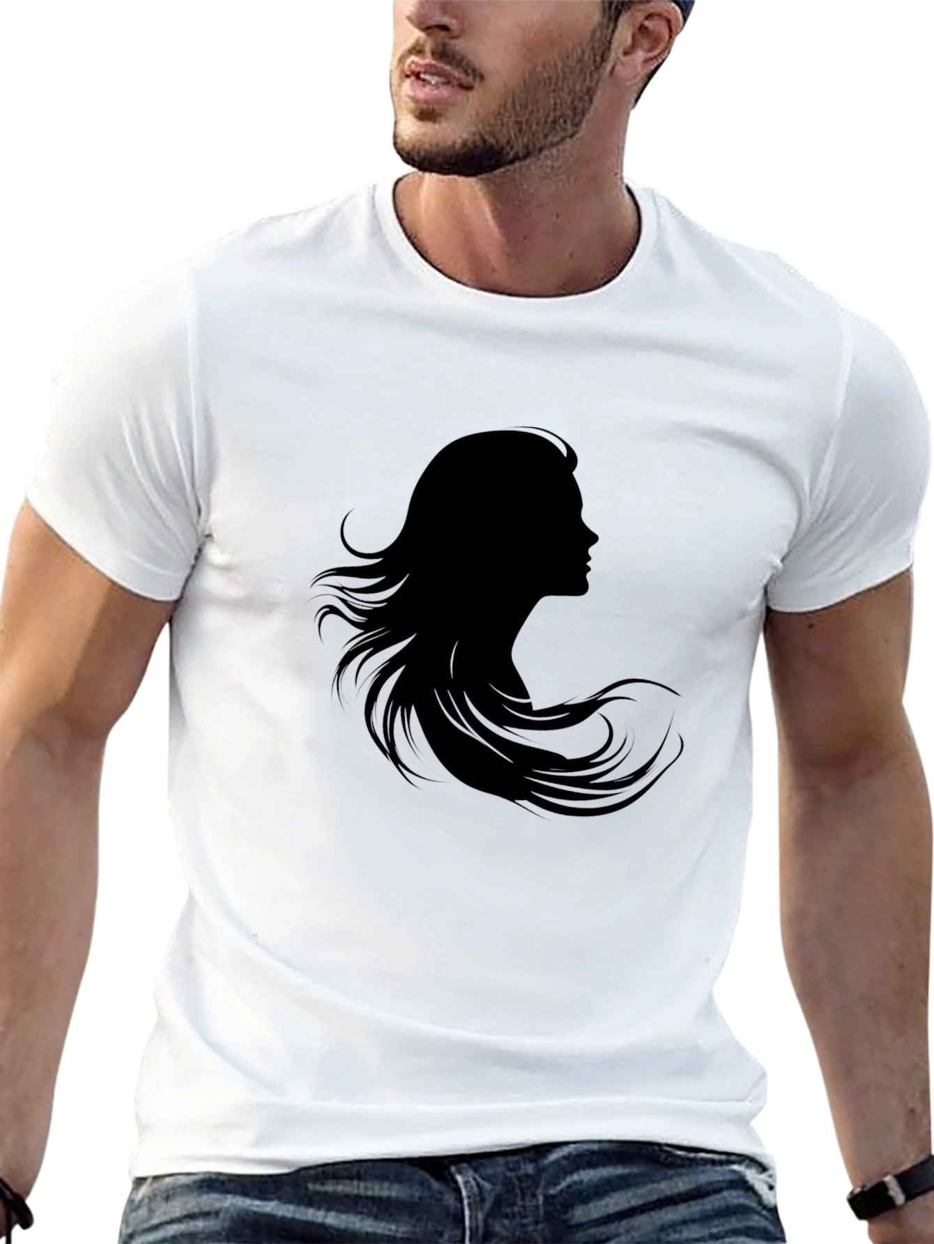 Silhouette Woman Graphic Tee - Stylish Black T-Shirt
