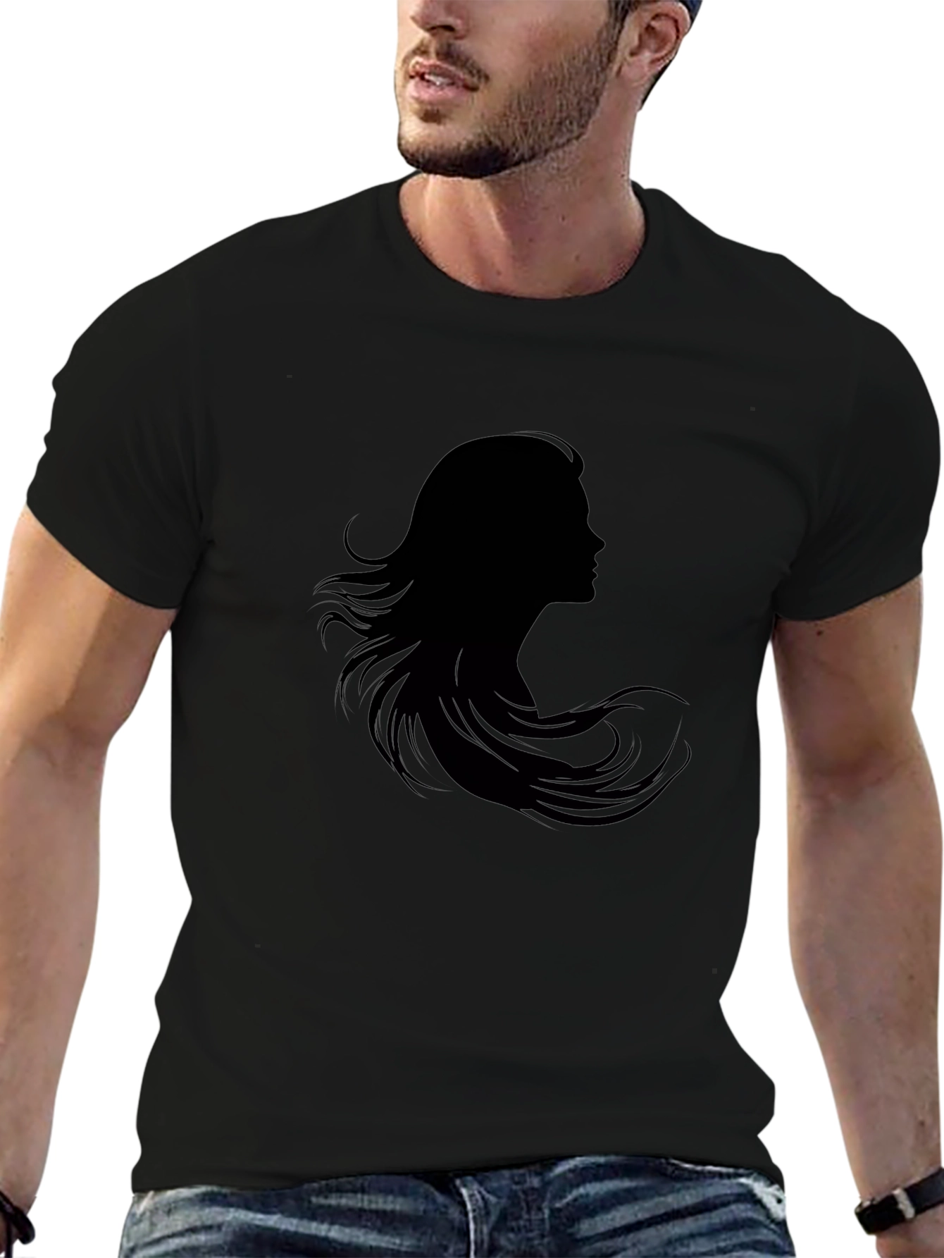 Silhouette Woman Graphic Tee - Stylish Black T-Shirt