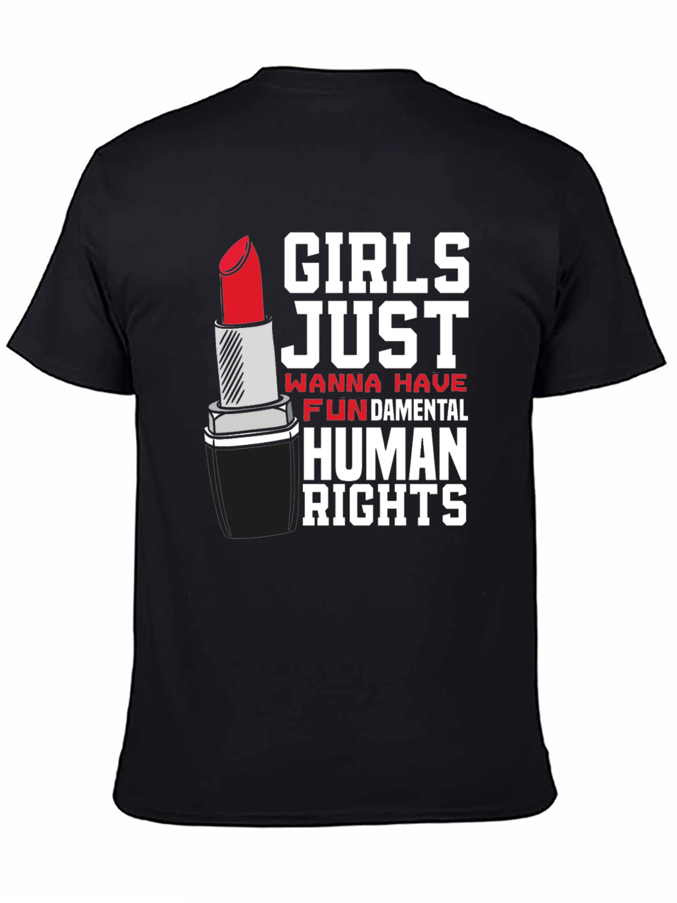 Feminist Rights T-Shirt Lipstick Design