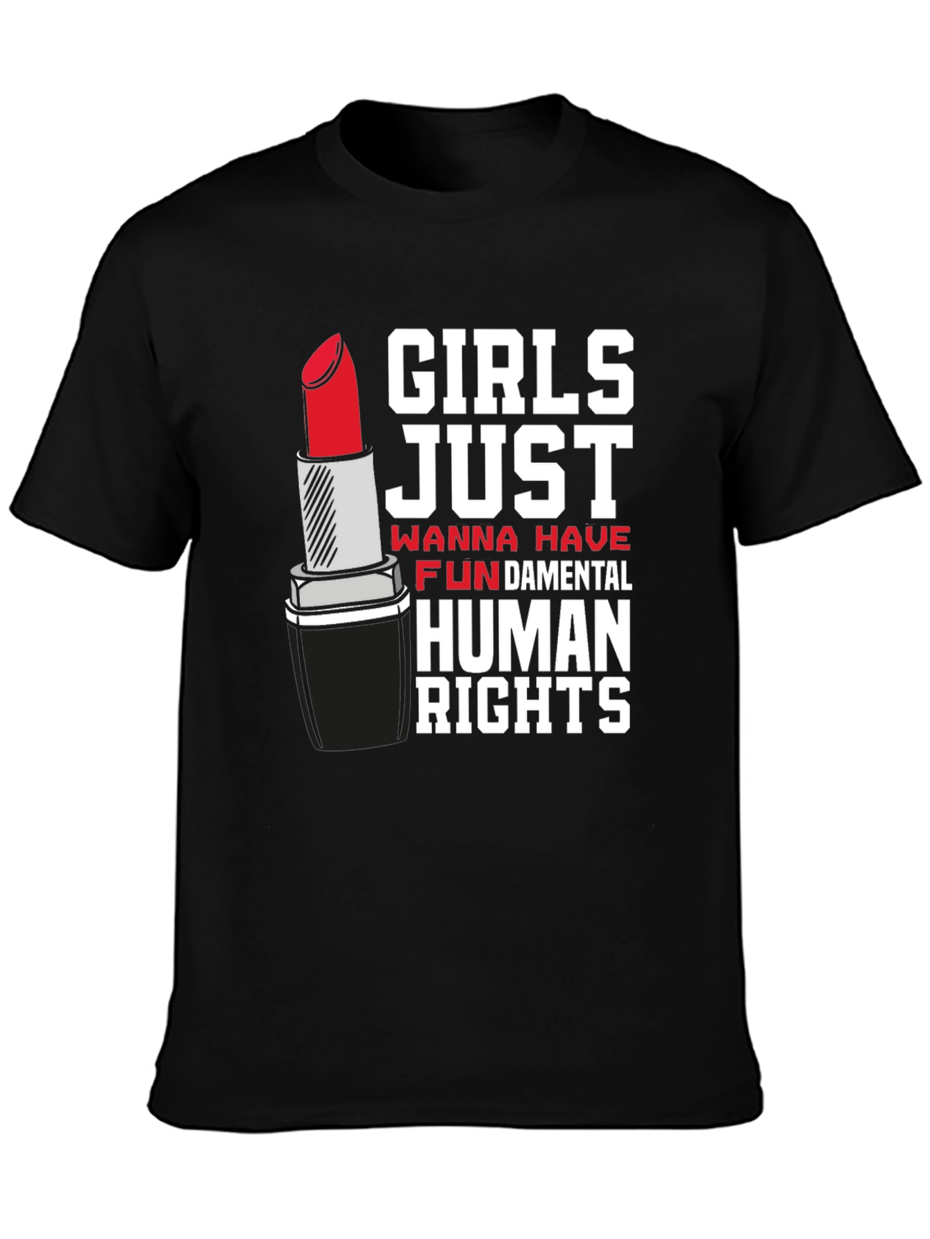 Feminist Rights T-Shirt Lipstick Design
