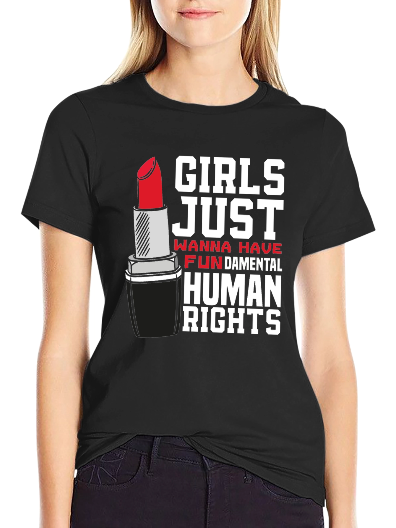 Feminist Rights T-Shirt Lipstick Design