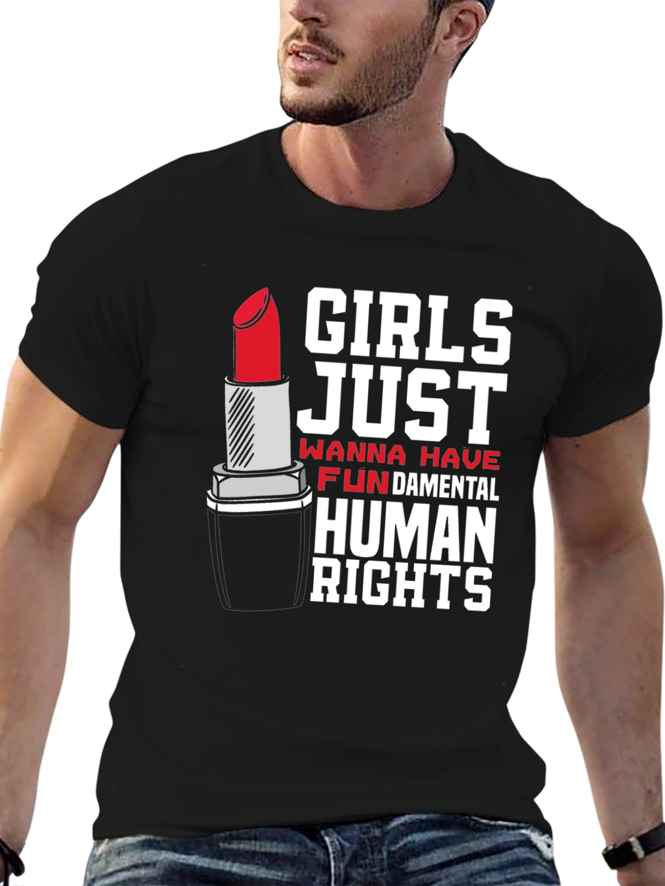 Feminist Rights T-Shirt Lipstick Design