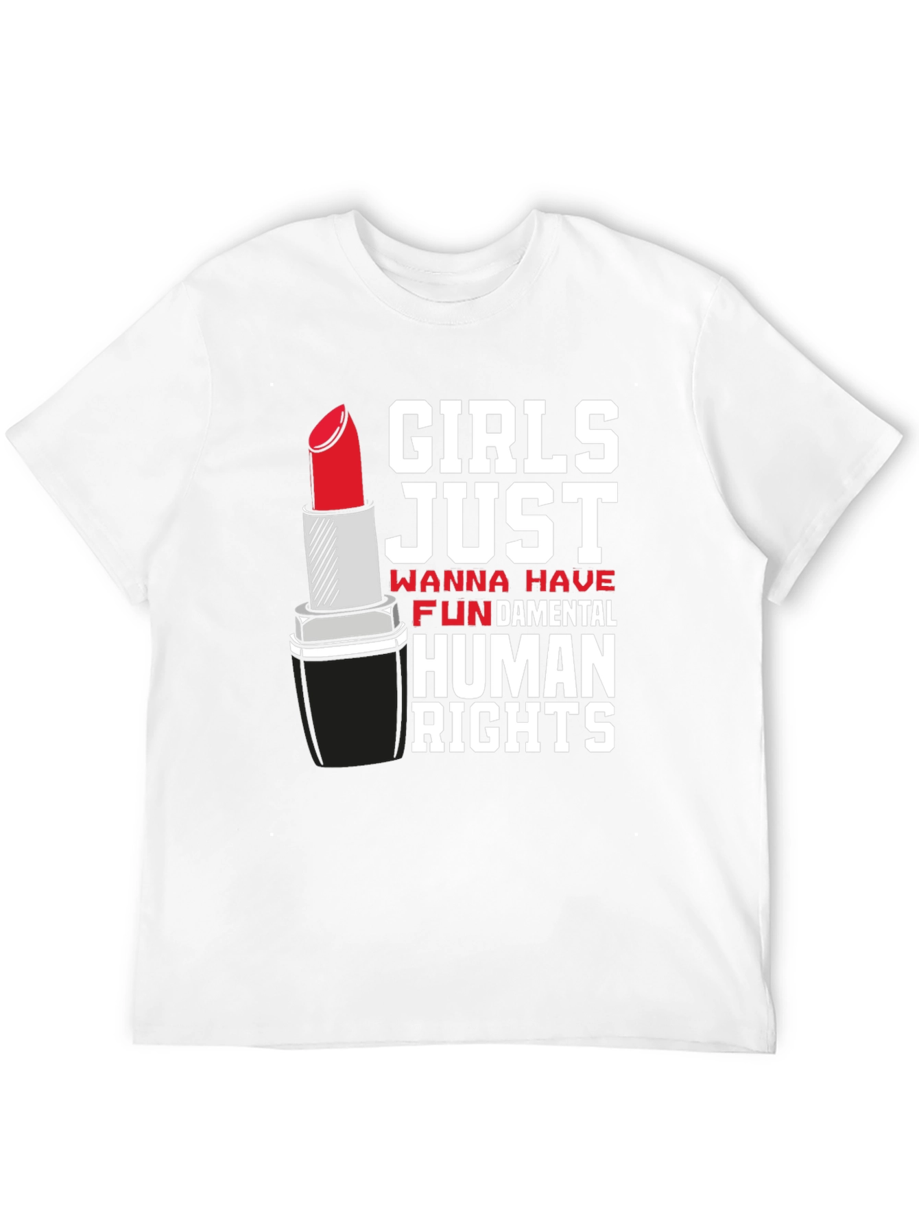 Feminist Rights T-Shirt Lipstick Design