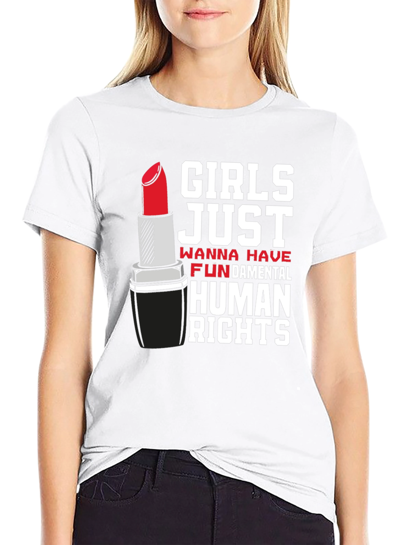 Feminist Rights T-Shirt Lipstick Design