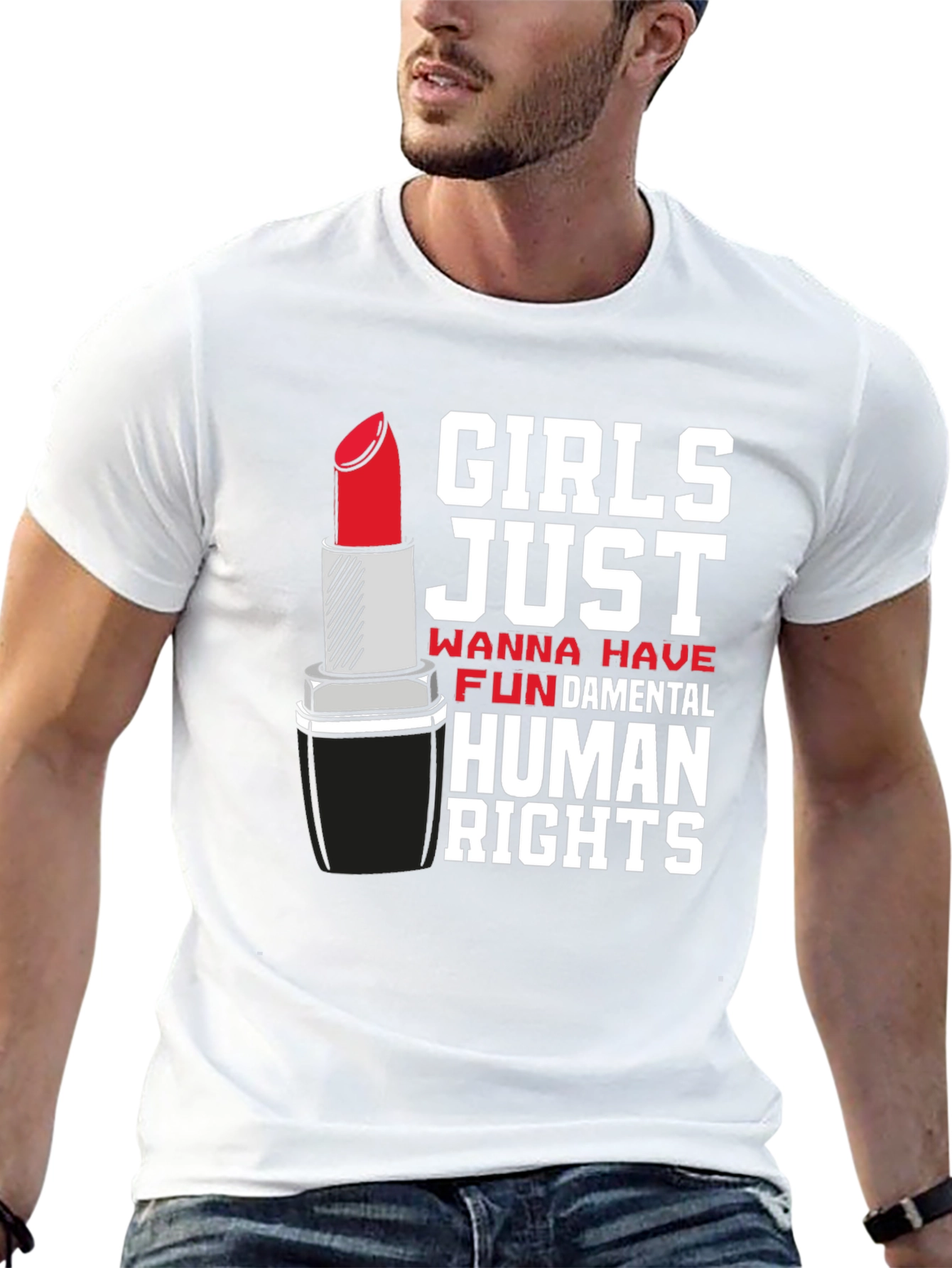 Feminist Rights T-Shirt Lipstick Design